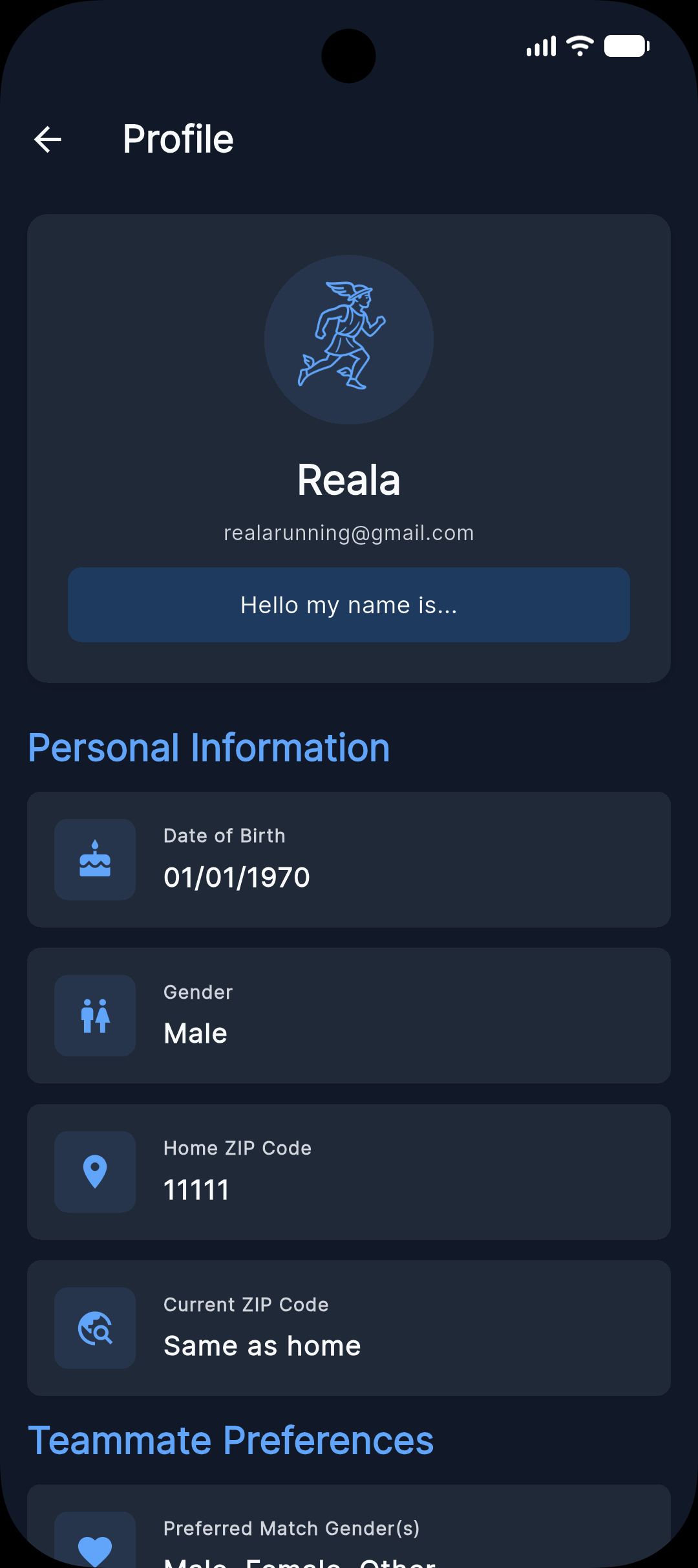 Profile - edit your info