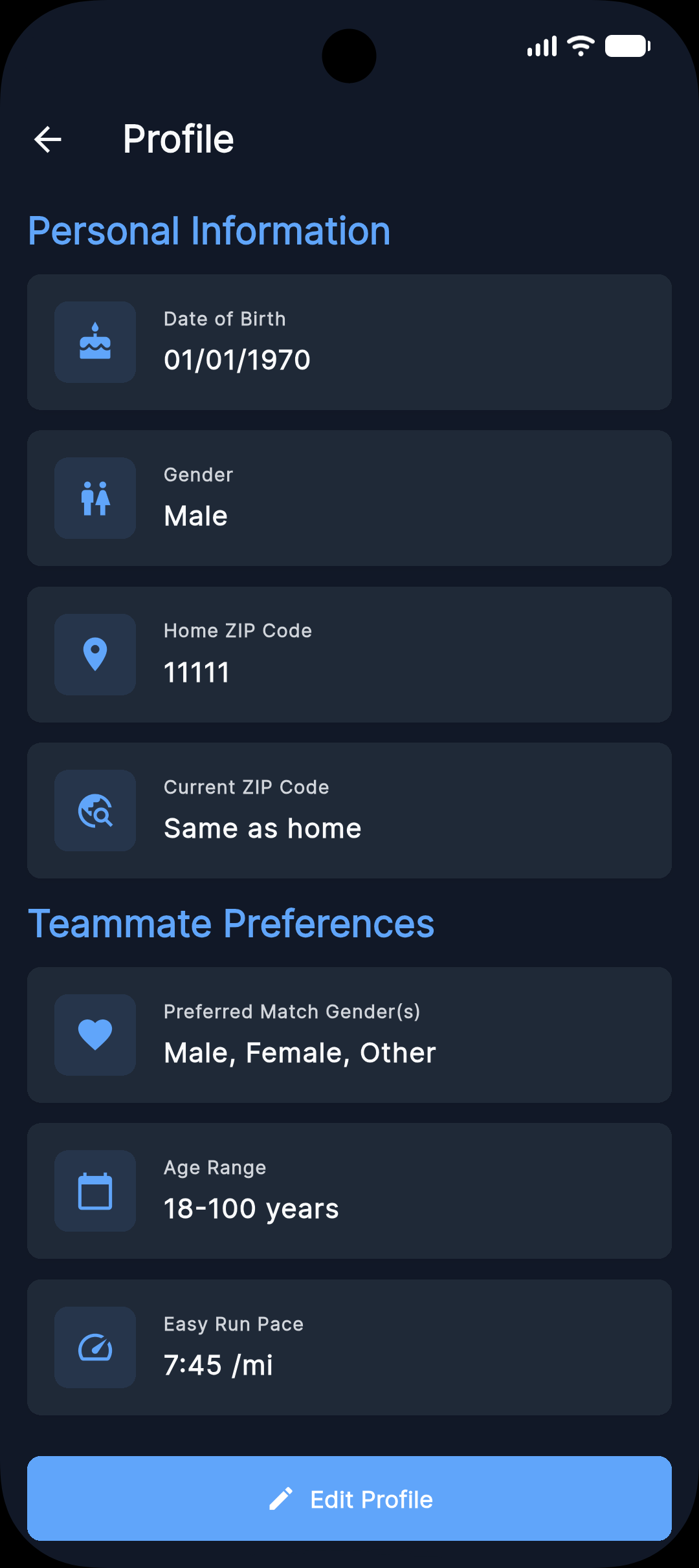 Profile - pace and bio