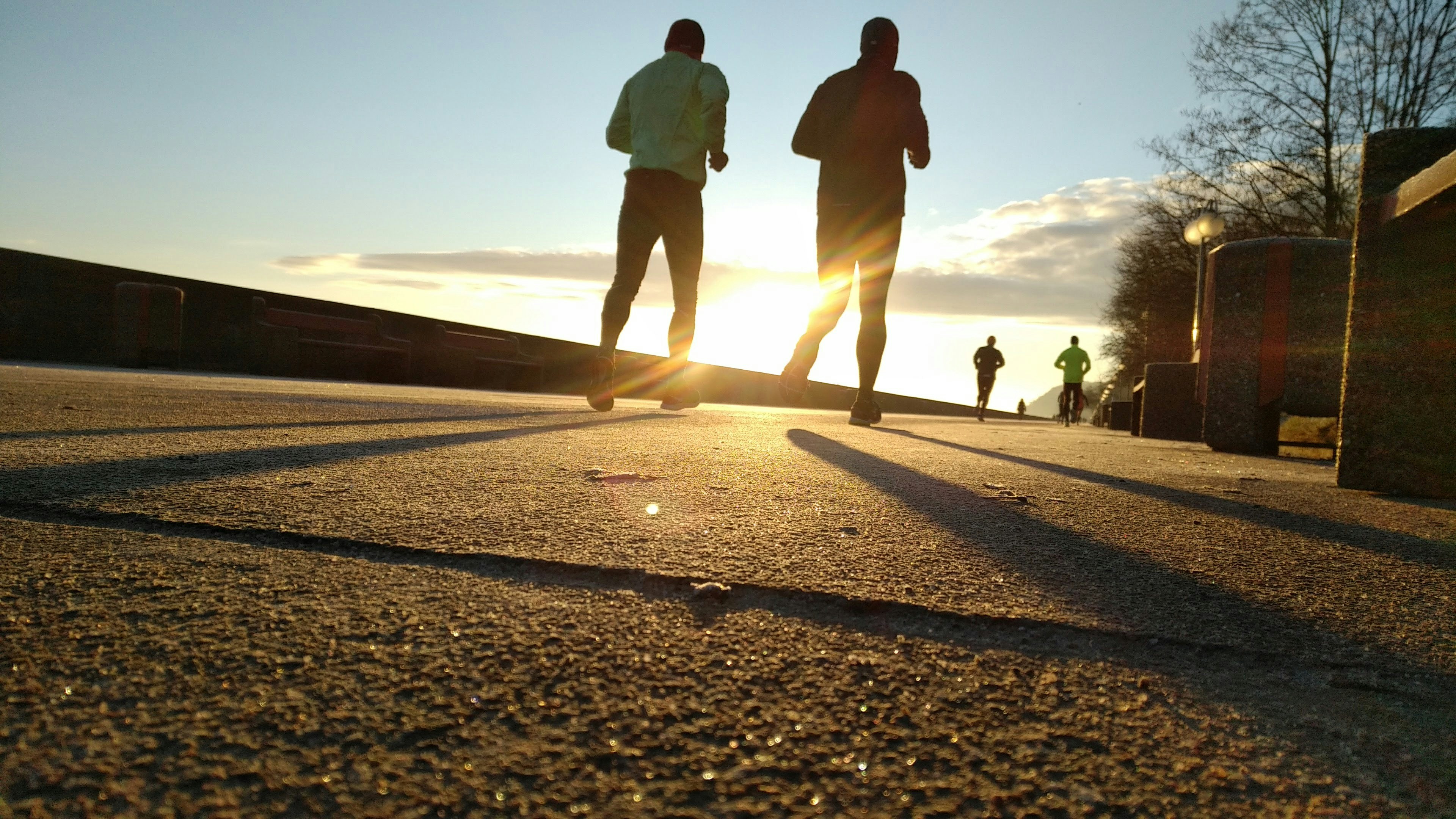 Two runners going for a run together